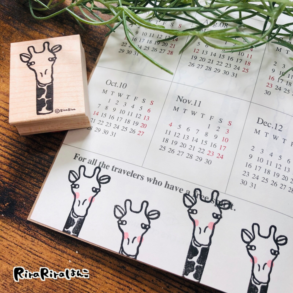 ⎪厭世文具⎪日本RiraRira 悠閒長頸鹿 印章-細節圖5