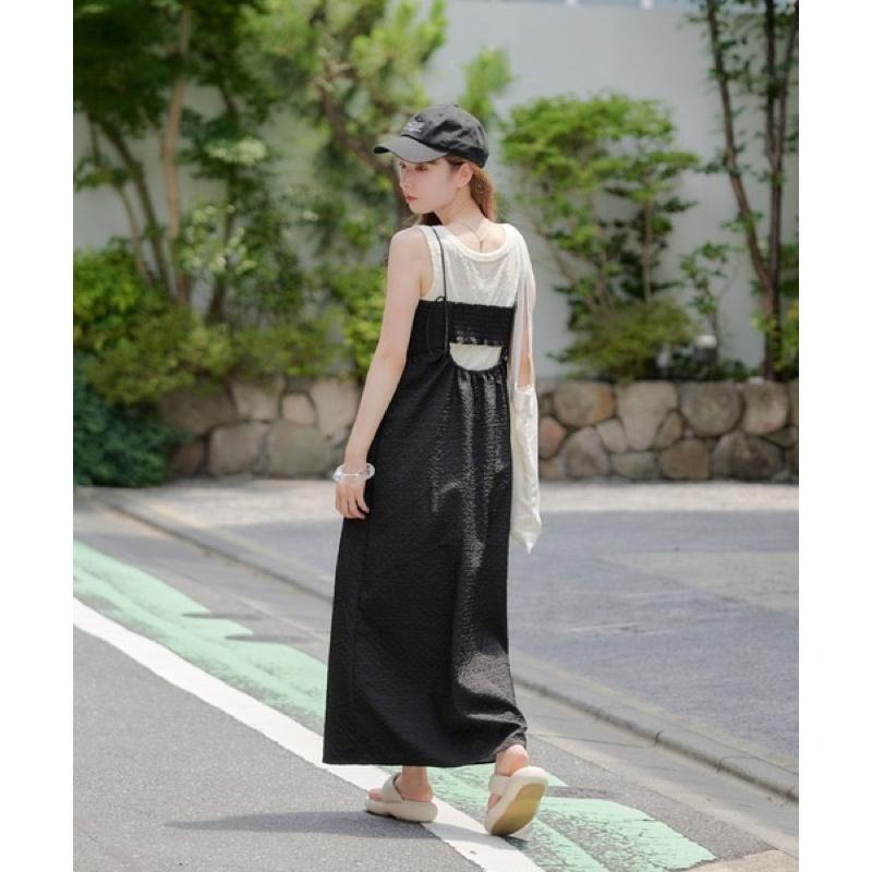 【現貨】孤品 日系選品💕kas日單 百搭經典緹花吊帶裙 連衣裙 洋裝-細節圖3