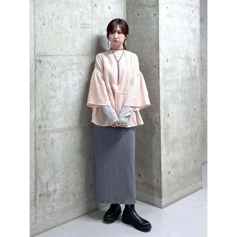 【現貨】 孤品 日系選品💕LF日單 微光澤感細褶百搭舒適長裙 半身群-細節圖4