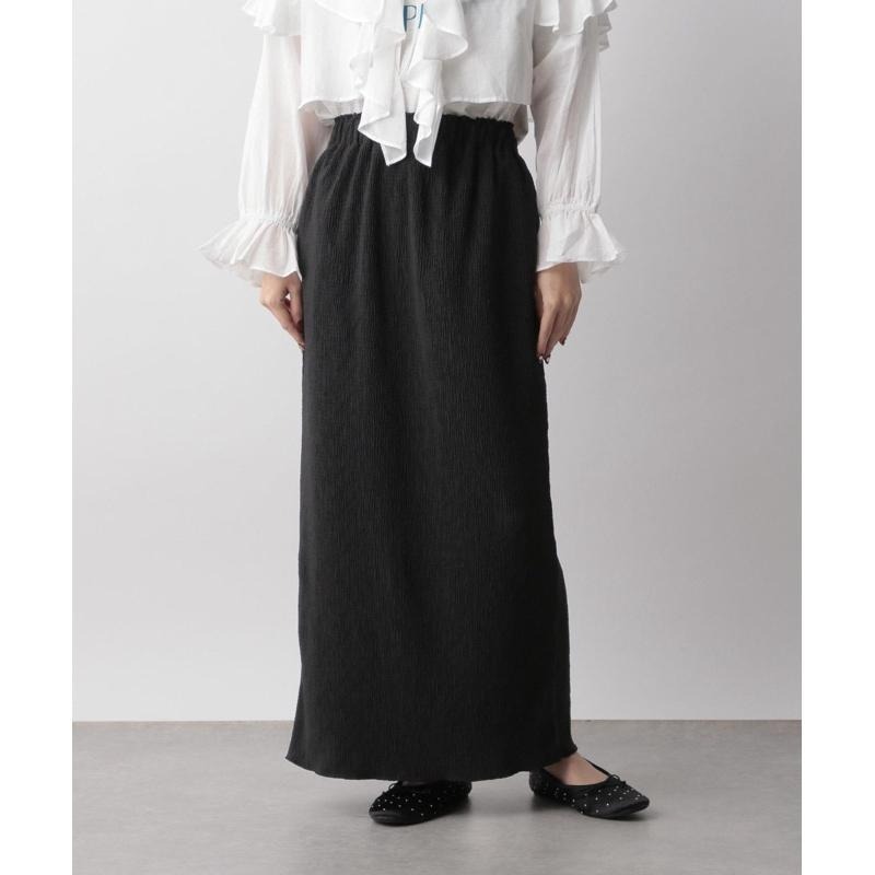 【現貨】 孤品 日系選品💕LF日單 微光澤感細褶百搭舒適長裙 半身群-細節圖5