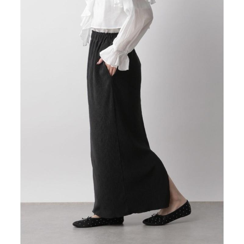 【現貨】 孤品 日系選品💕LF日單 微光澤感細褶百搭舒適長裙 半身群-細節圖6