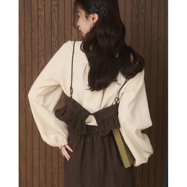 【現貨】日系選品💕moi日單 秋冬新款羊毛混紡粗毛呢疊穿短吊帶背心-細節圖4