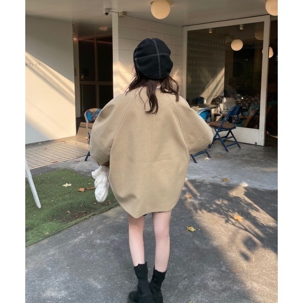 【現貨】日系選品💕hin日單 百搭日系波浪造型中長款大衣外套 風衣 日系-細節圖2