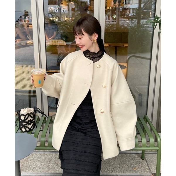 【現貨】日系選品💕hin日單 百搭日系波浪造型中長款大衣外套 風衣 日系-細節圖4