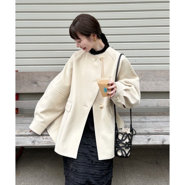 【現貨】日系選品💕hin日單 百搭日系波浪造型中長款大衣外套 風衣 日系-細節圖5