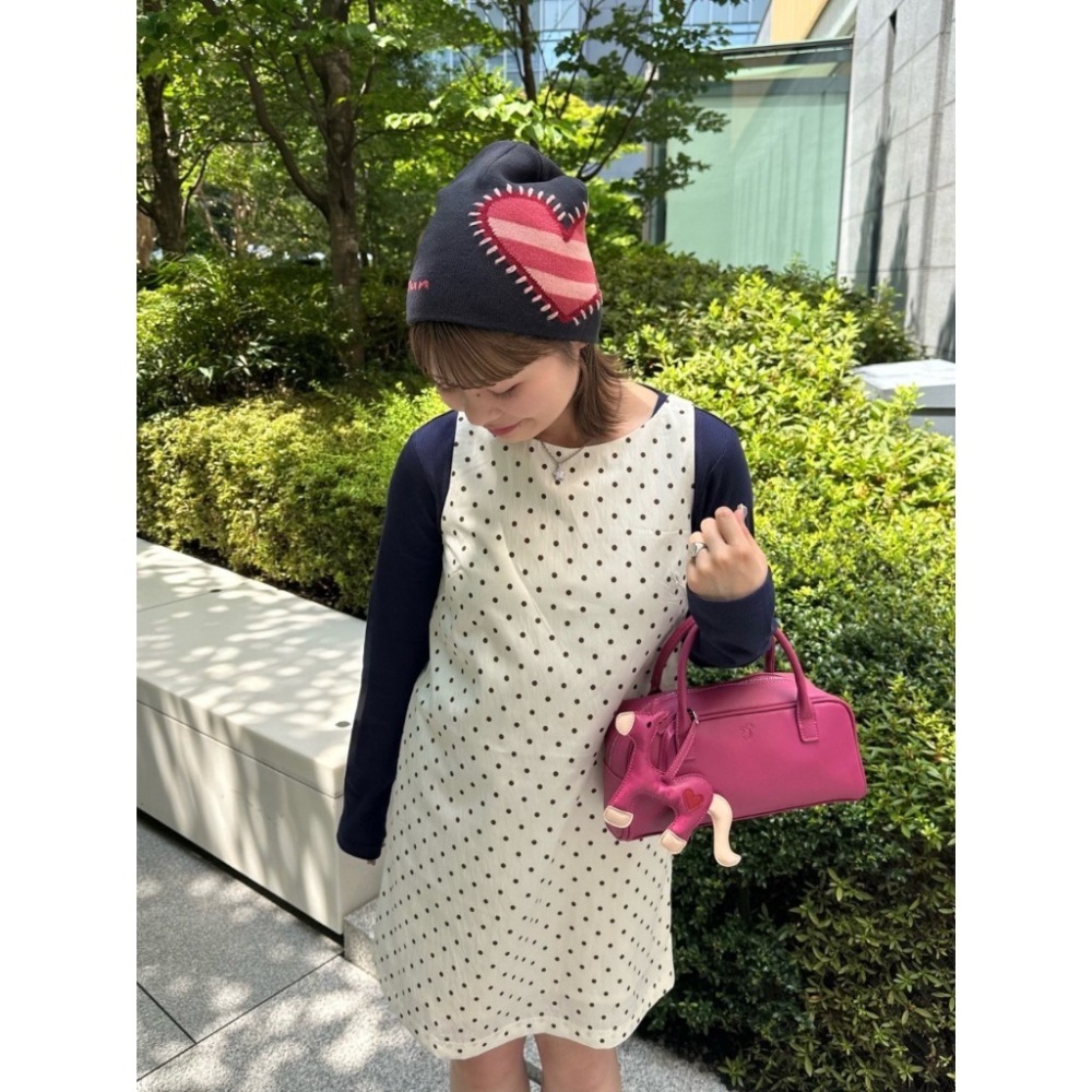 【現貨】日系選品💕實拍📷Tina日單 秋冬新品★ 復古優雅波點A字疊穿/單穿洋裝 背心 連衣裙 上衣 日系-細節圖2