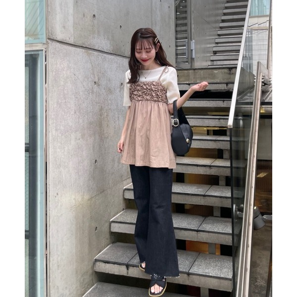 【格子、黑現貨】日系選品💕實拍實穿📷hin日單 秋冬新款 唯美立體褶皺質感綁帶疊穿吊帶背心 日系疊穿-規格圖11