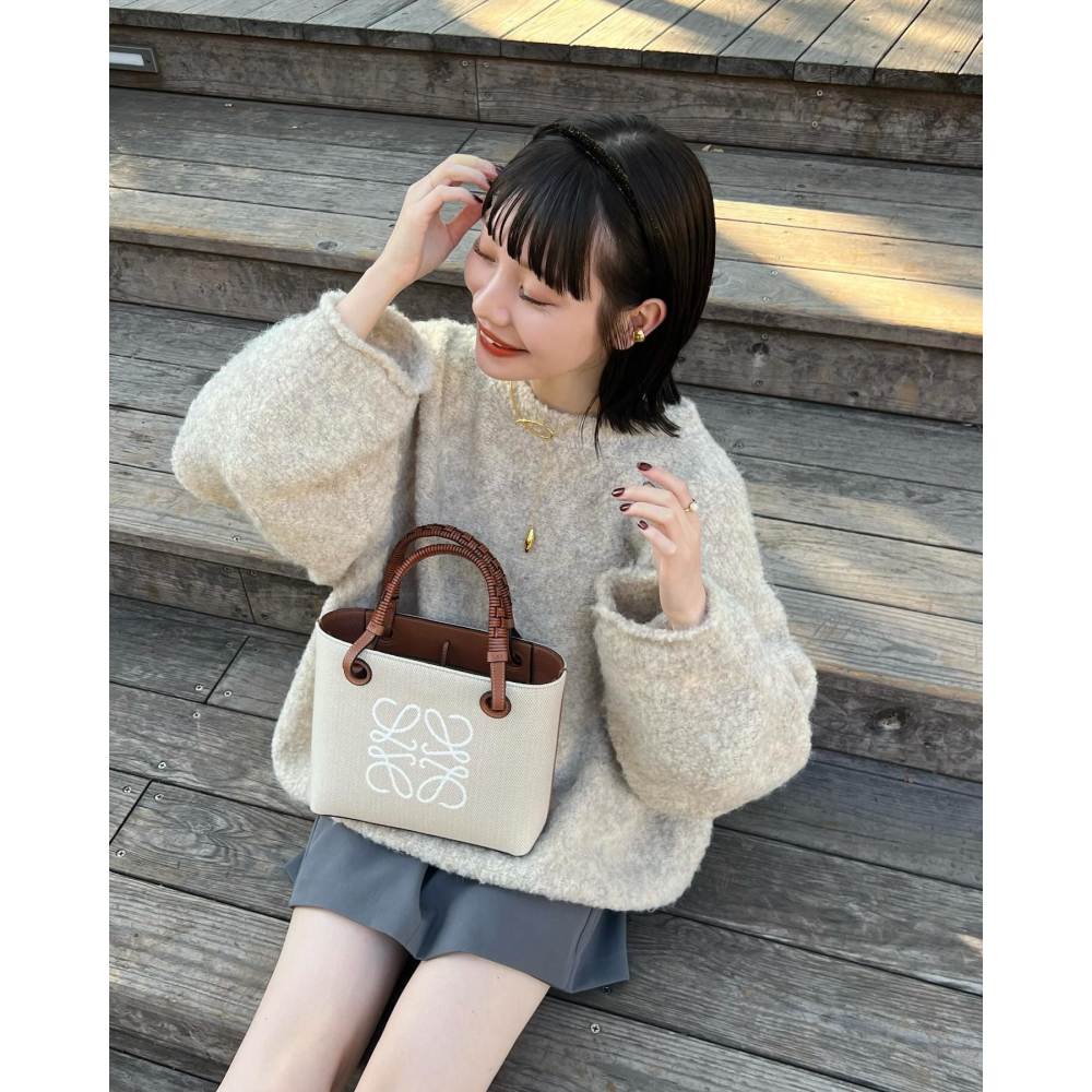 【預購】日系選品💕Hin日單  日系純色圓領混色慵懶寬鬆落肩針織毛衣 上衣-細節圖5