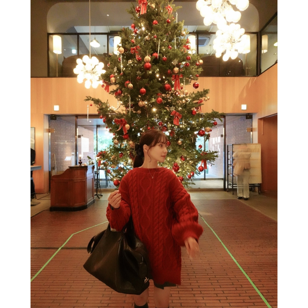 【預購】日系選品💕moi日單 日系甜美可愛露背麻花寬鬆圓領中長版毛衣-細節圖11