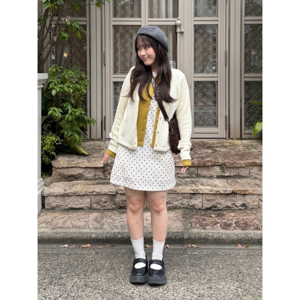 【現貨+預購】日系選品💕tina日單 撞色拼接圓領可愛排扣日系假兩件針織衫 長袖上衣 外套 開衫-細節圖5