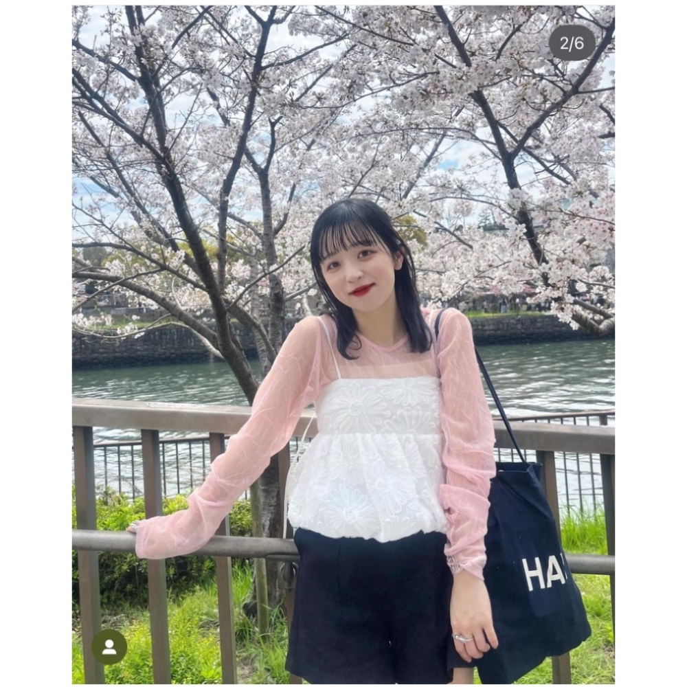 【現貨】孤品 日系選品💕KAS日單 日系肌理感透膚長袖圓領打底蕾絲上衣 打底衣 長袖上衣 疊穿-細節圖3
