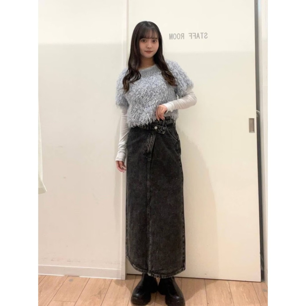 【現貨】 孤品 日系感 日系選品💕 LF日單 流蘇前後兩穿羽毛紗短袖小上衣 外套 開衫-細節圖3