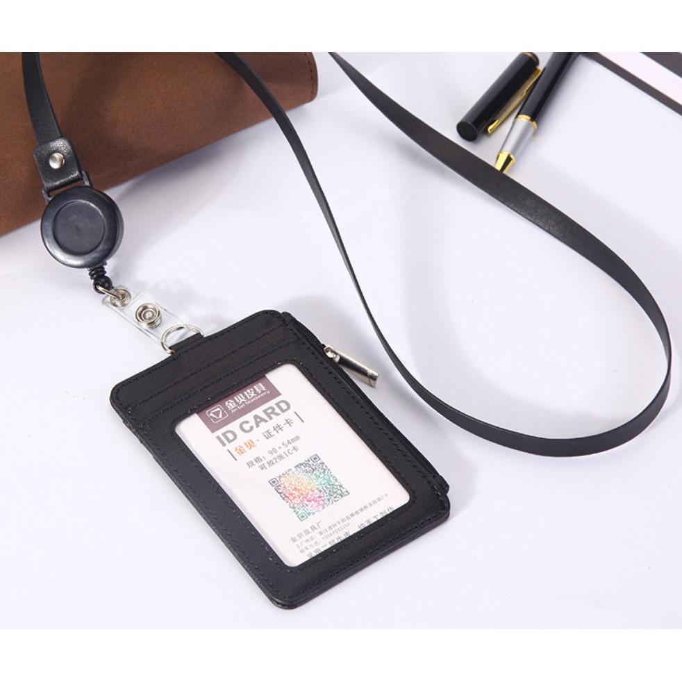 工作證件套  伸縮繩證件套 車票卡套 悠遊卡套 門禁卡套 票卡夾 有拉鍊可放零錢-細節圖5