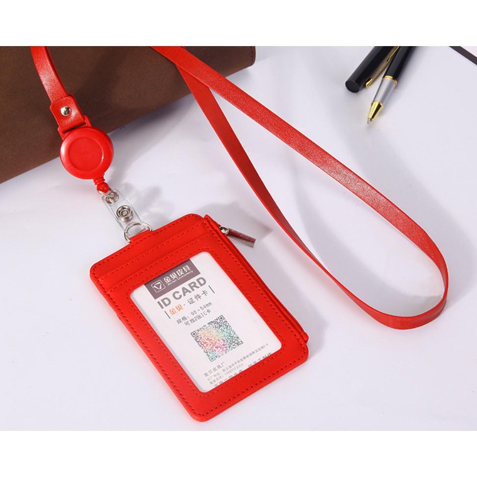 工作證件套  伸縮繩證件套 車票卡套 悠遊卡套 門禁卡套 票卡夾 有拉鍊可放零錢-細節圖7
