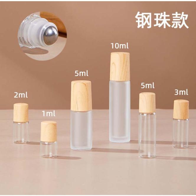 仿木紋滾珠瓶 精油瓶 精油滾珠瓶 玻璃分裝瓶 木紋蓋滾珠瓶 多特瑞精油瓶-細節圖2