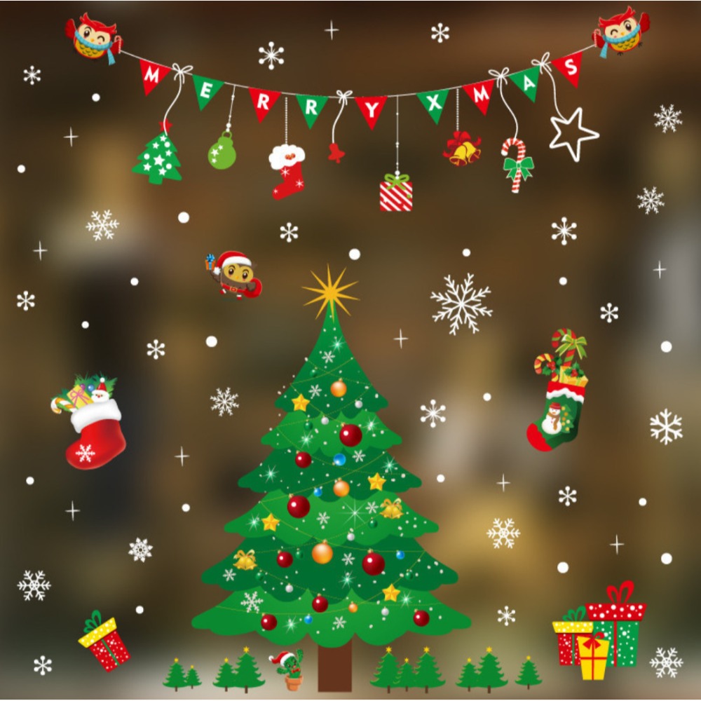 聖誕節靜電貼 聖誕老人玻璃櫥窗貼 聖誕佈置  窗戶玻璃貼 聖誕窗貼 聖誕禮物 交換禮物-規格圖9