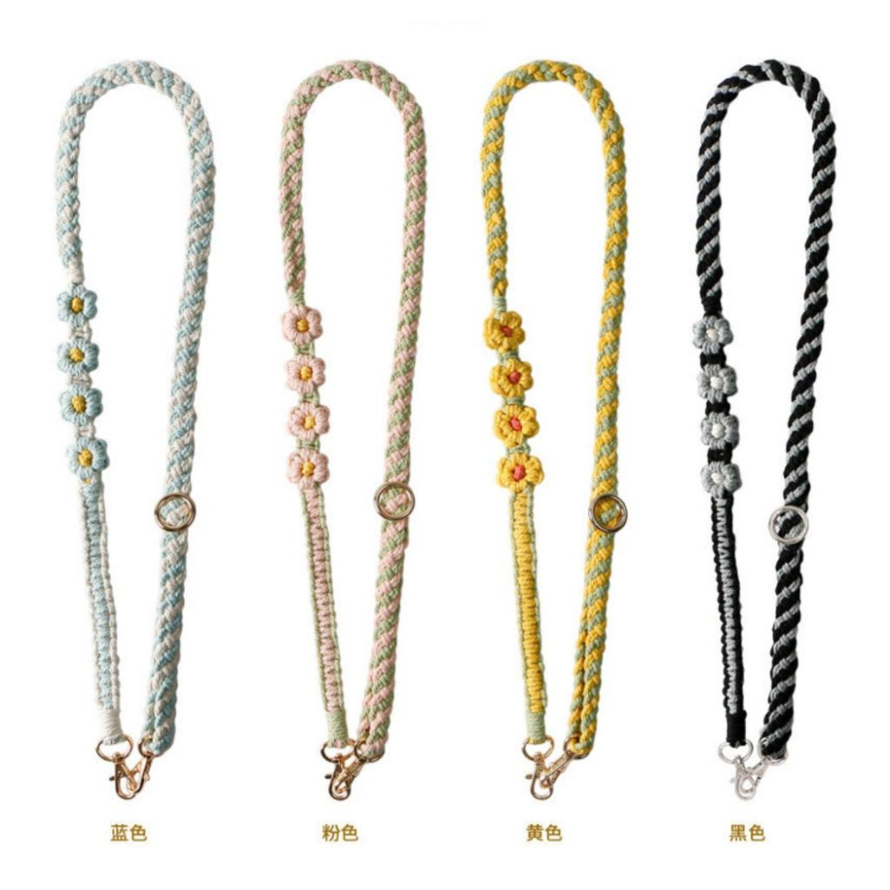 買就送手機透明夾片 波西米亞手機斜背掛繩 可條長短 小雛菊編織手機掛繩 手機防掉繩 手機掛繩-細節圖6