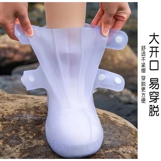 雨季必備 雙排扣雨鞋套 防水旅行鞋套 矽膠雨鞋套 雨鞋套 防水雨靴 防雨鞋套 中筒雨鞋套 塑膠鞋套-細節圖3
