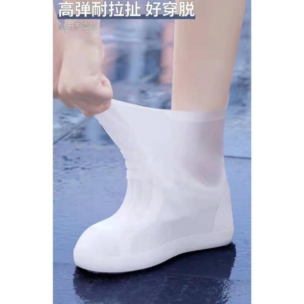 雨季必備 雙排扣雨鞋套 防水旅行鞋套 矽膠雨鞋套 雨鞋套 防水雨靴 防雨鞋套 中筒雨鞋套 塑膠鞋套-細節圖9