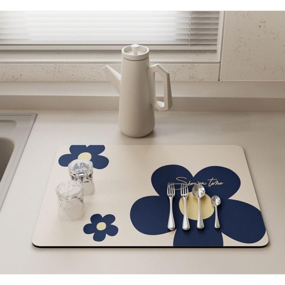 卡通小花吸水墊 廚房吸水墊 餐具瀝水墊  桌墊 花色隨機-細節圖5