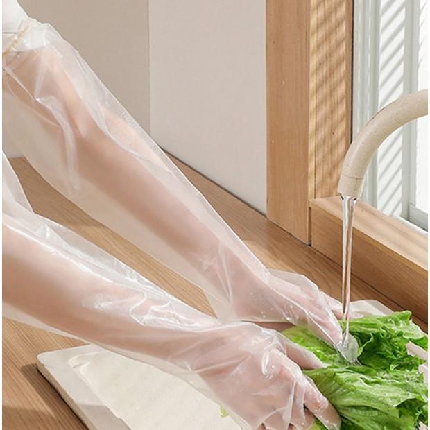 拋棄式加長款家事手套 一次性長袖手套  束口長款手套 家務手套 清潔手套-細節圖3