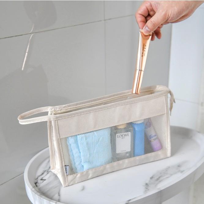 透氣網格盥洗包 網格化妝包 洗漱包 刷具收納包 過夜包  網格收納袋 網眼收納包 旅行收納袋-細節圖3