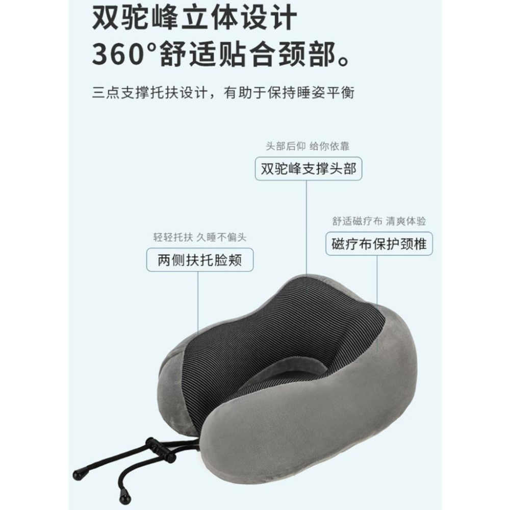 旅行記憶棉頸枕 慢回彈 U形枕 飛機枕 旅行枕 送收納袋 汽車頸枕 U型枕 出國必備-細節圖2