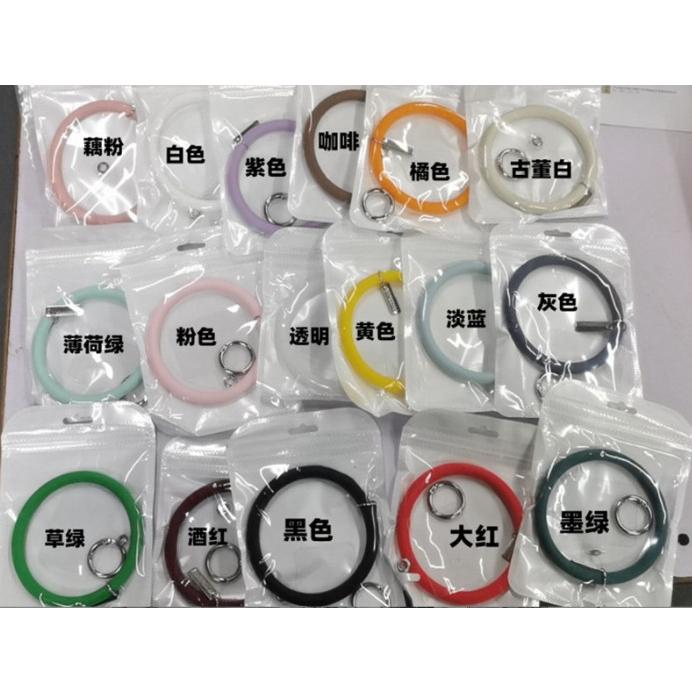 手機防丟掛環 矽膠手環掛圈+透明掛片 莫蘭迪色系手機腕環  馬卡龍色 手機手環-細節圖5