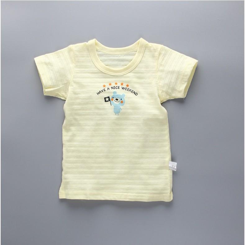 竹節棉短袖上衣 兒童印花短袖 內衣 短袖睡衣-細節圖3