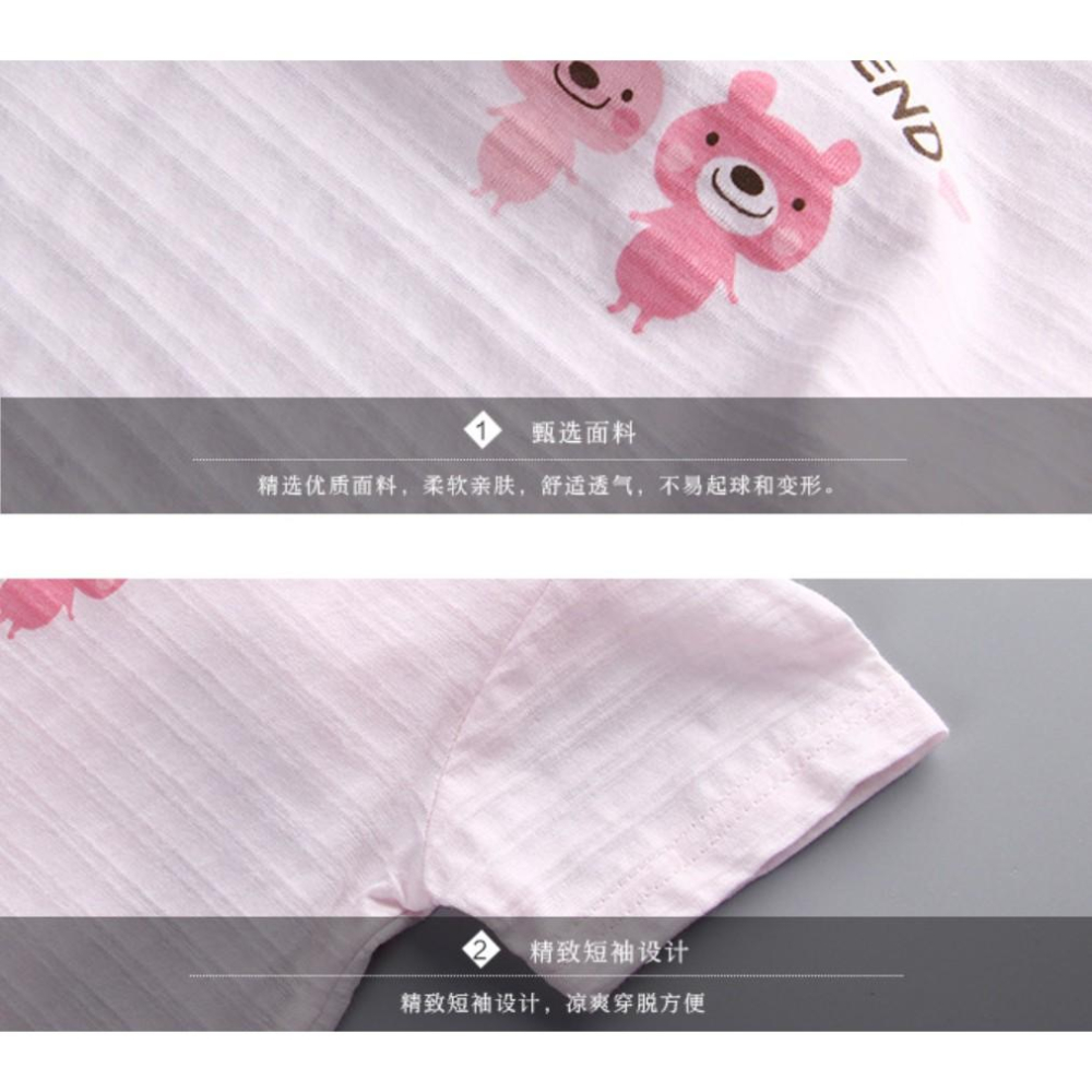 竹節棉短袖上衣 兒童印花短袖 內衣 短袖睡衣-細節圖7
