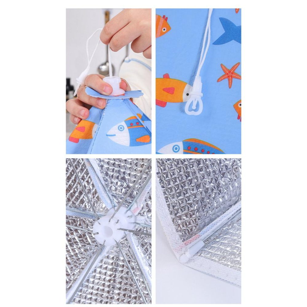 保溫飯菜罩 餐桌 防塵罩食物罩  收納 可折疊菜罩 花色隨機出貨-細節圖5