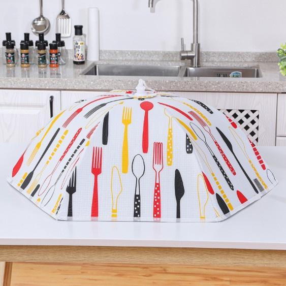 保溫飯菜罩 餐桌 防塵罩食物罩  收納 可折疊菜罩 花色隨機出貨-細節圖7