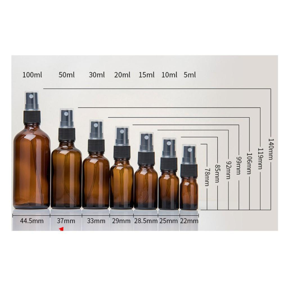 玻璃分裝瓶 酒精分裝瓶 玻璃噴霧瓶 茶色玻璃噴瓶 適用75%酒精 不透光精油噴瓶-細節圖2