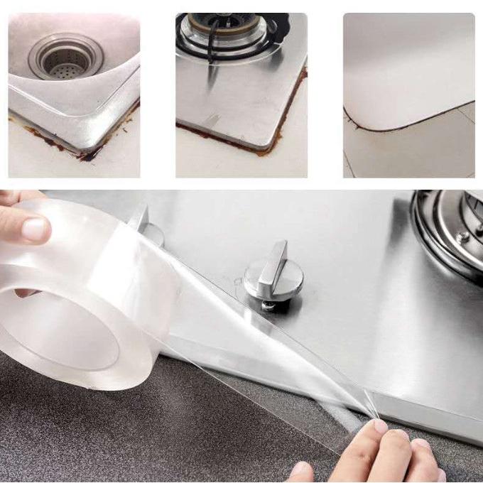 透明防霉膠帶 廚房浴室防水防霉膠帶 透明防水縫隙貼 牆角貼 壓克力膠帶-細節圖3