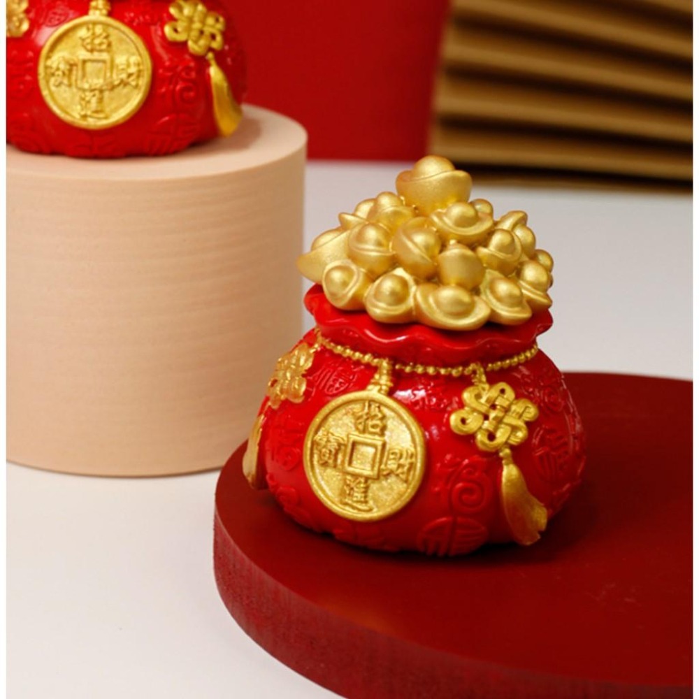 聚寶盆擺飾 新年招財小物 交換禮物 春節 福袋 招財裝飾 辦公桌招財裝飾-細節圖3