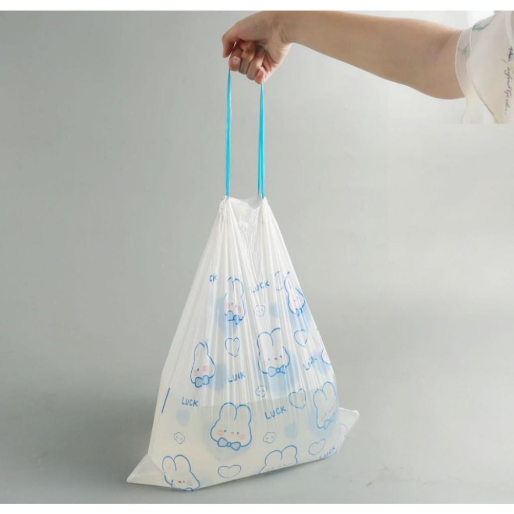 卡通束口垃圾袋 小兔抽繩垃圾袋 拉繩垃圾袋 收口垃圾袋 兔兔卡通塑膠袋 潔垃圾袋-細節圖5