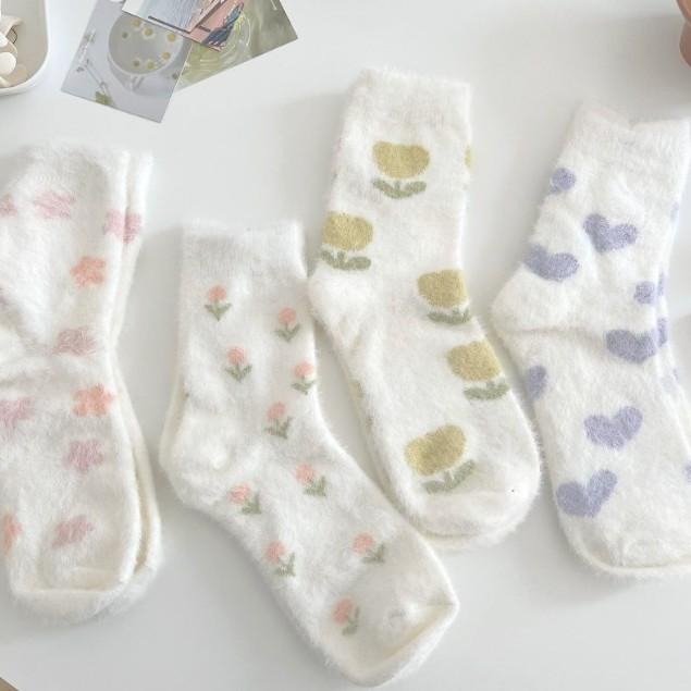 秋冬水貂絨保暖襪 中筒襪 冬天月子襪 休閒襪 居家保暖襪 睡眠襪-細節圖3