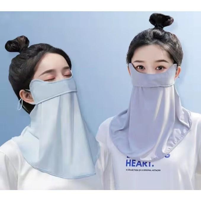 遮陽護頸冰絲面罩 冰絲涼感防曬面罩 護眼角口罩 登山釣魚防曬護頸面罩 防風防曬面罩 遮陽護頸冰絲面罩-細節圖2