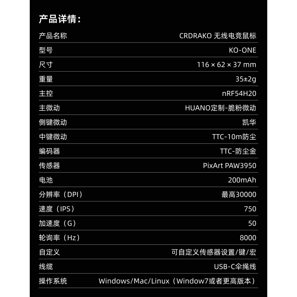 CRDRAKO KO-ONE 龍鼠 滑鼠-細節圖2