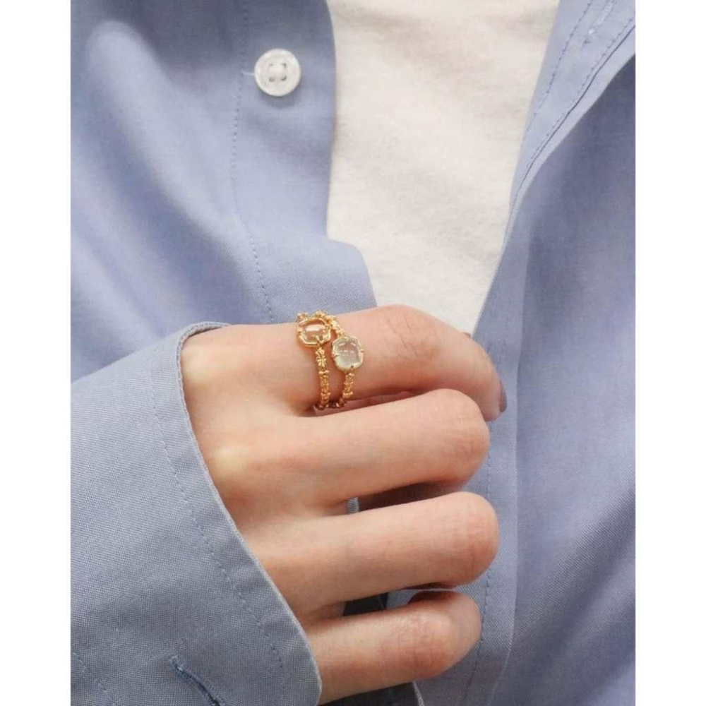 CEDONY | 日系春季新品 「莫內花園」鑲嵌天然彩寶水晶 如油畫般揮灑青春 多層次戒指 疊戴設計日本品牌同款｜戒指-細節圖3
