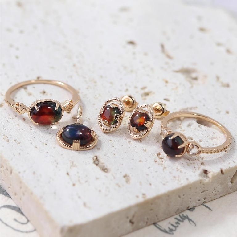 CEDONY | 經典浪漫紋路 完美鏤空托形 像盲盒一樣的夢幻斑彩石 日本專櫃同款 | 項鍊 耳釘 戒指 耳夾 斑彩石-細節圖4