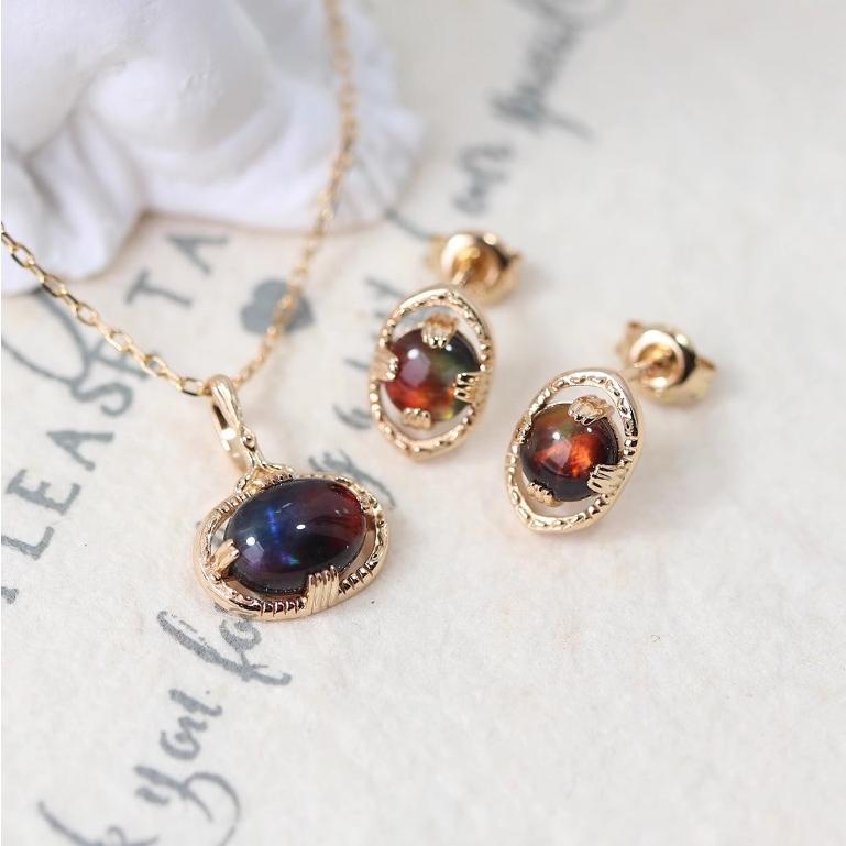 CEDONY | 經典浪漫紋路 完美鏤空托形 像盲盒一樣的夢幻斑彩石 日本專櫃同款 | 項鍊 耳釘 戒指 耳夾 斑彩石-細節圖5