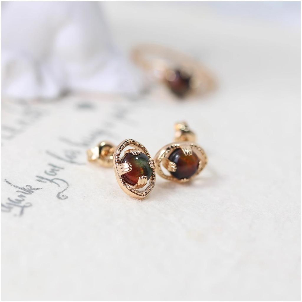 CEDONY | 經典浪漫紋路 完美鏤空托形 像盲盒一樣的夢幻斑彩石 日本專櫃同款 | 項鍊 耳釘 戒指 耳夾 斑彩石-細節圖6