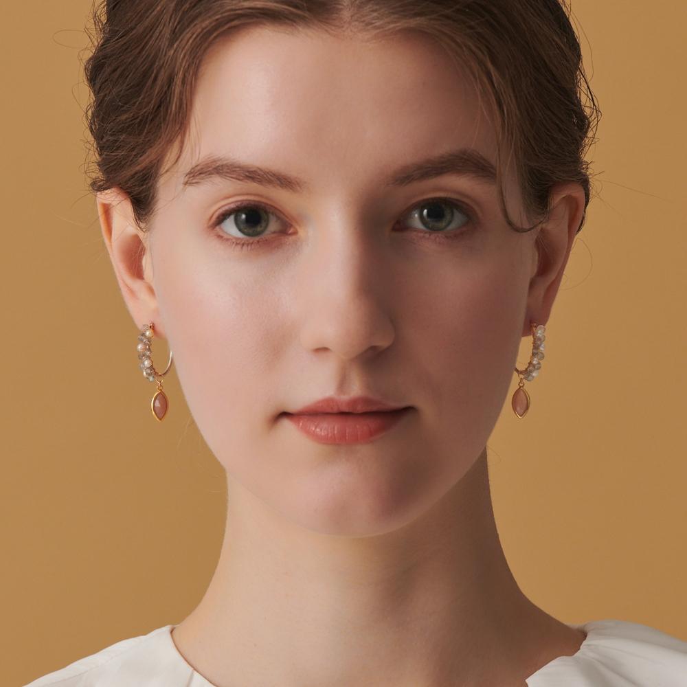 CEDONY | 天然橙月光石雙面雕花吊墜 一款多種戴法 日本專櫃同款 | 項鍊 吊墜 戒指 耳墜 橙月光石 草莓晶-細節圖6