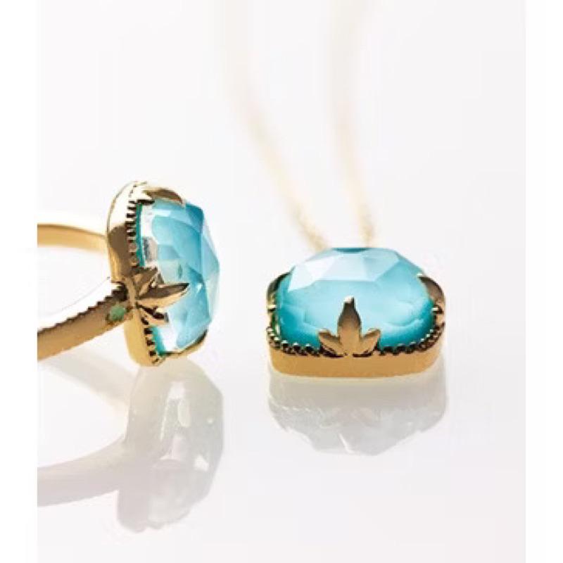 CEDONY | 春夏季節限定 天然綠松石拼貼石英石首飾套組 日本專櫃同款 | 項鍊 戒指 耳釘 耳夾 綠松石-細節圖2