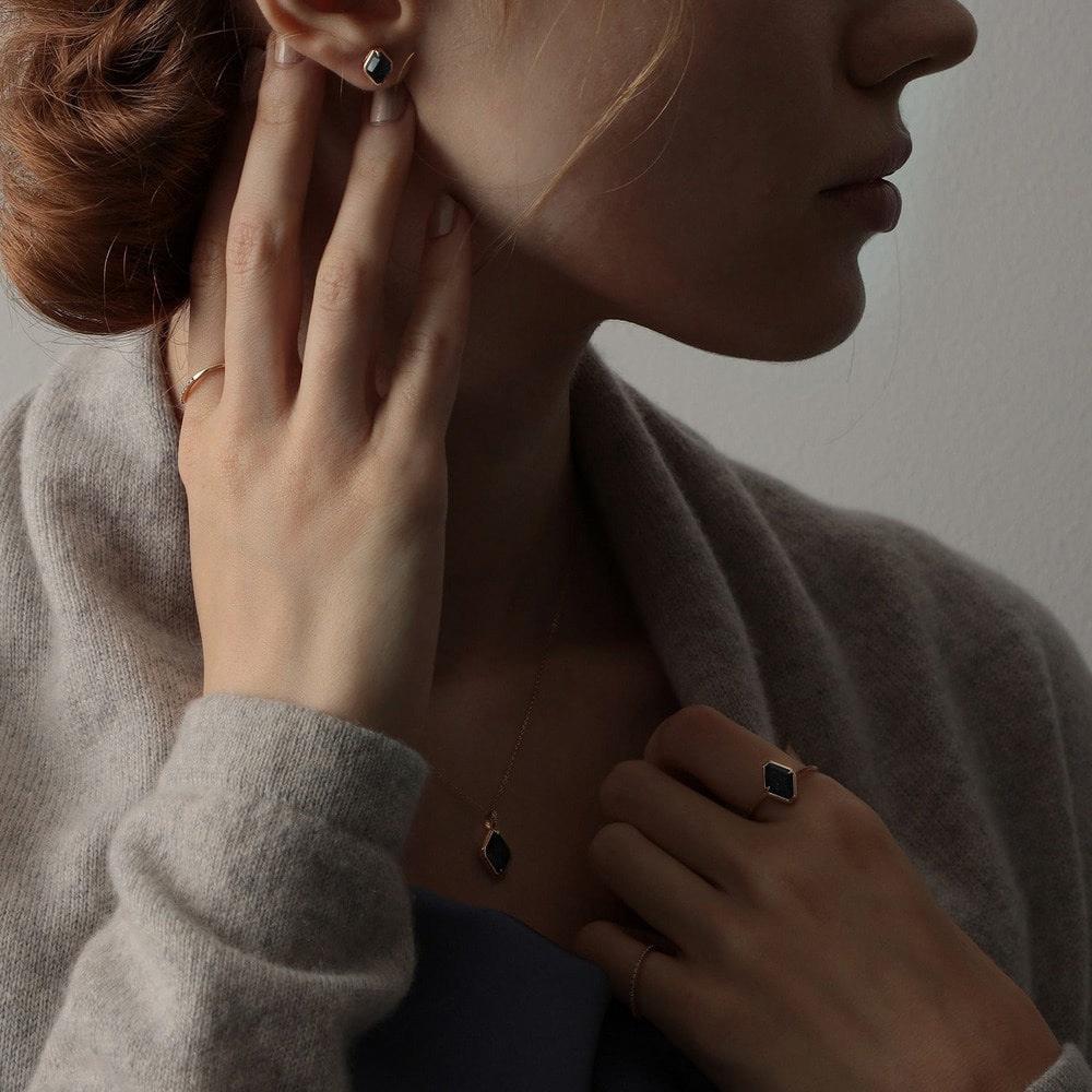 CEDONY | 冬季限定款 冰霜森林 紫金石 菱形梯形幾何系列 日本專櫃同款 | 項鍊 吊墜 耳釘 戒指 藍砂石-細節圖6