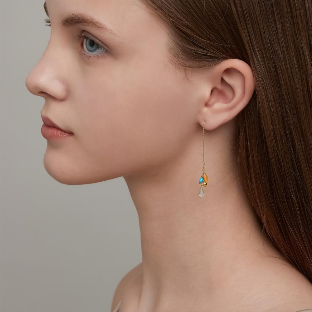 CEDONY | 日系典雅新品 向日葵🌻「綠松石的奇蹟」 首飾套組 多款可選 | 項鍊 戒指 耳釘 耳夾 耳線 耳墜-細節圖7