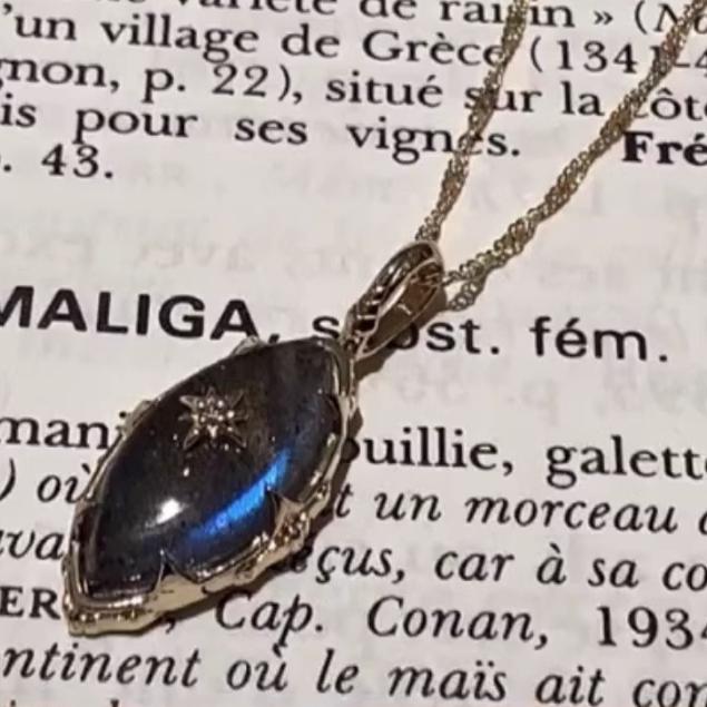 CEDONY | 日系珠寶 絕版品再現 天然拉長石首飾套組 雪花裝飾 日牌同款 | 項鍊 戒指-細節圖3