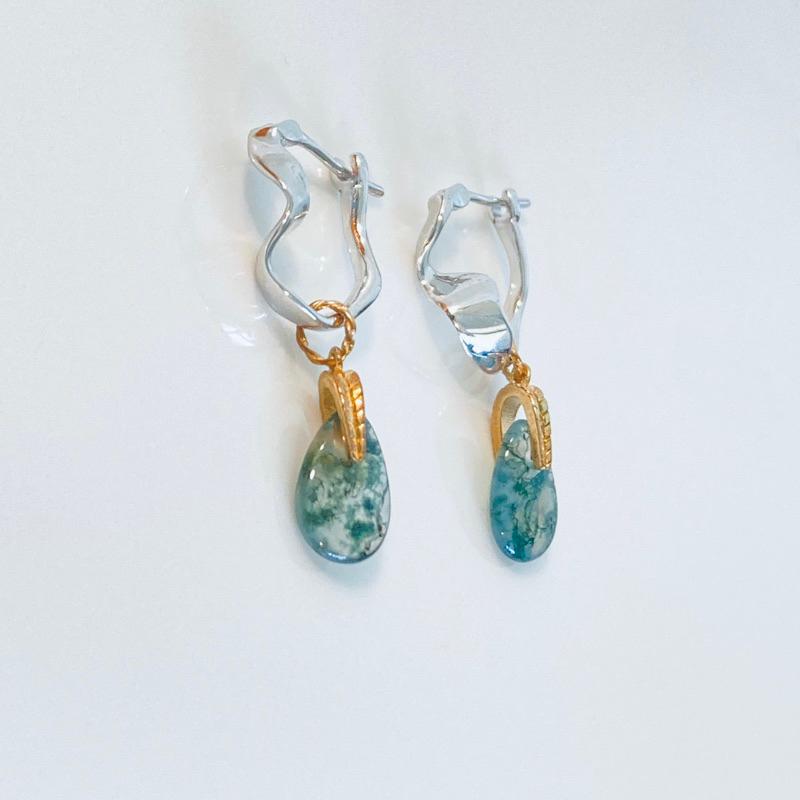 CEDONY | 中性首飾單品 穿越光影的時光軌跡 天然海藻瑪瑙 日系品牌同款 | 項鍊 戒指 耳釘 耳墜-細節圖4
