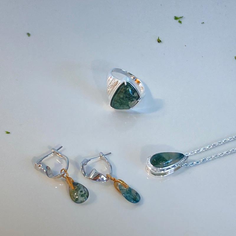CEDONY | 中性首飾單品 穿越光影的時光軌跡 天然海藻瑪瑙 日系品牌同款 | 項鍊 戒指 耳釘 耳墜-細節圖5